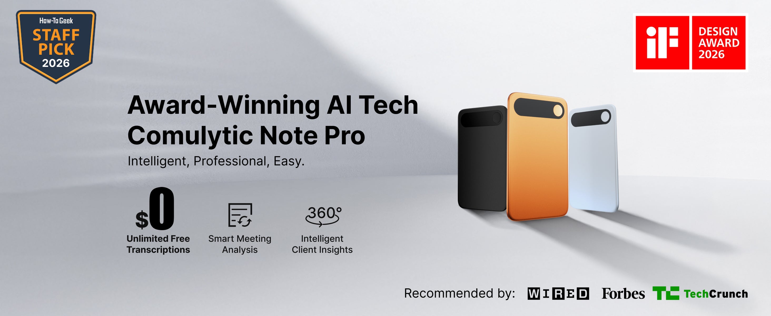 Easy One-Tap Recording — Slim and Lightweight. Recommended by WIRED, Forbes and TechCrunch.