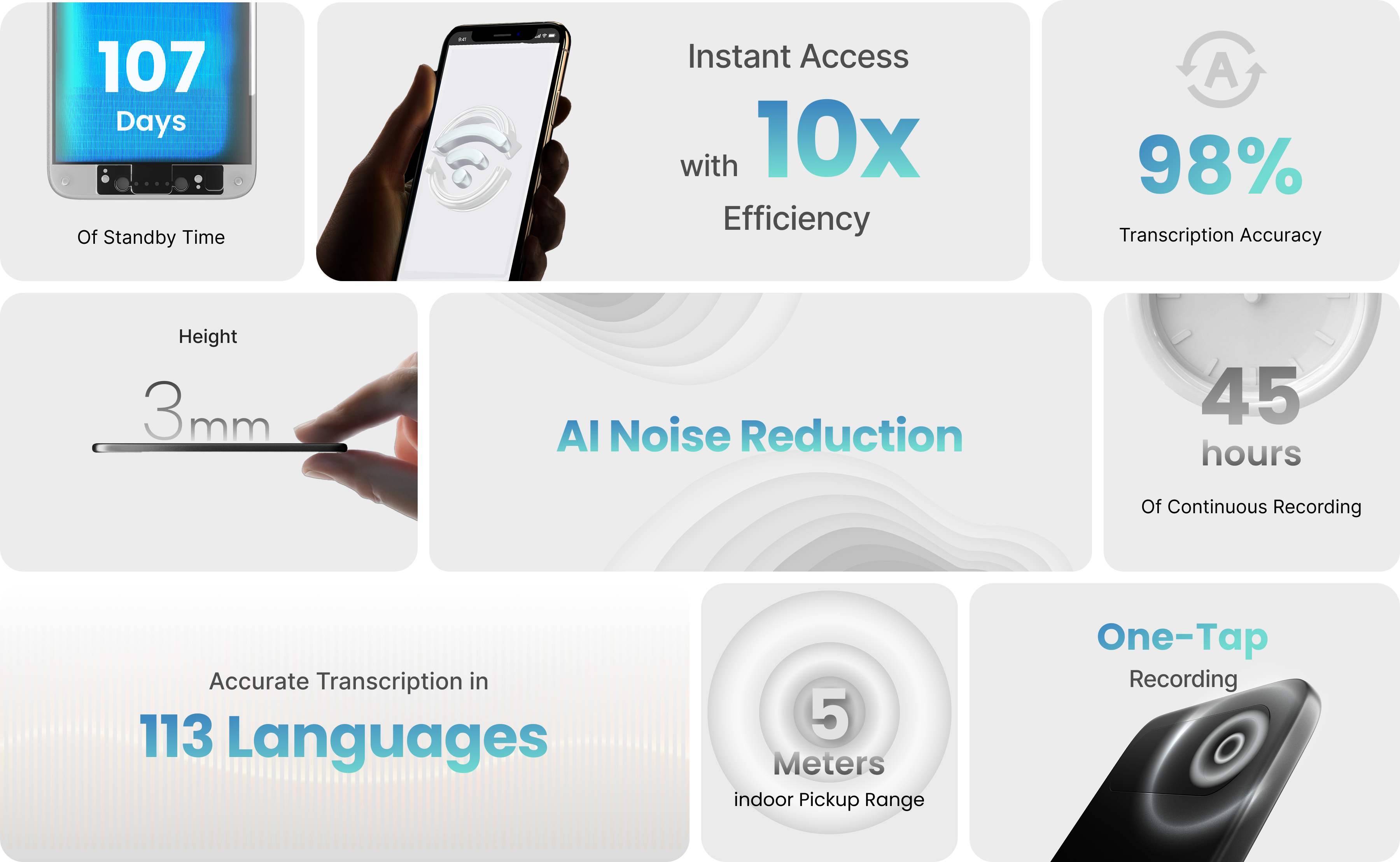 Comulytic Note Pro bundle — device, magnetic case, ring, cable, OTG adapter and guide.